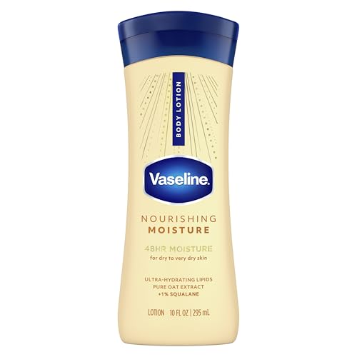 Vaseline Intensive Care Nourishing Moisture Body Lotion for Dry Skin, Lotion Made with Ultra-Hydrating Lipids + Pure Oat Extract for Nourished, Healthy-Looking Skin 10 oz