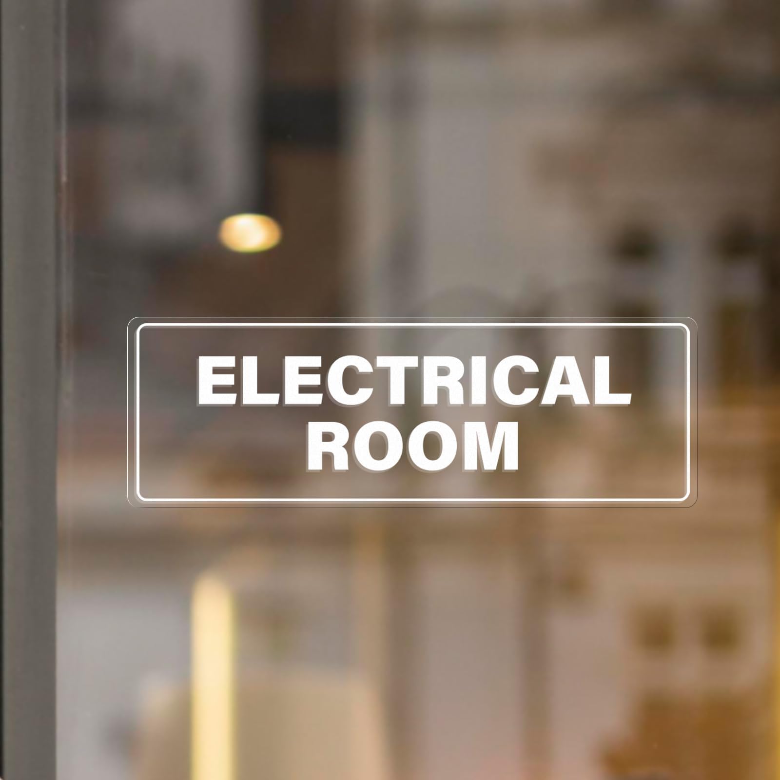 - 10 Pack Electrical Room Clear Sticker 9 × 3 Inches Transparent Decal Vinyl Waterproof Self Adhesive Sign for Business Home Store