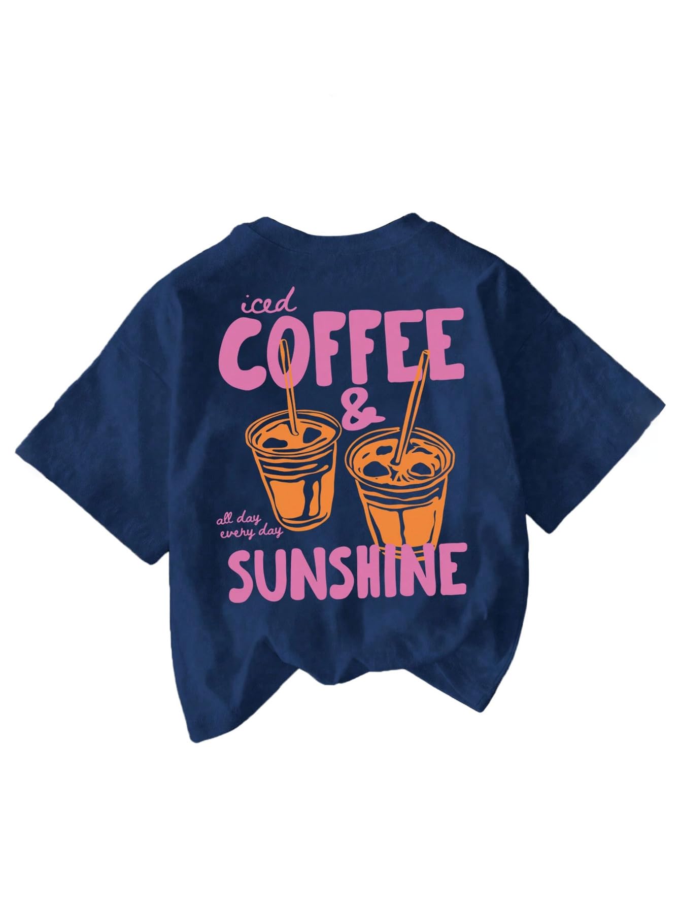 RoseSeek Women's Graphic Letter Tee Crew Neck Trendy Summer Vintage T Shirt