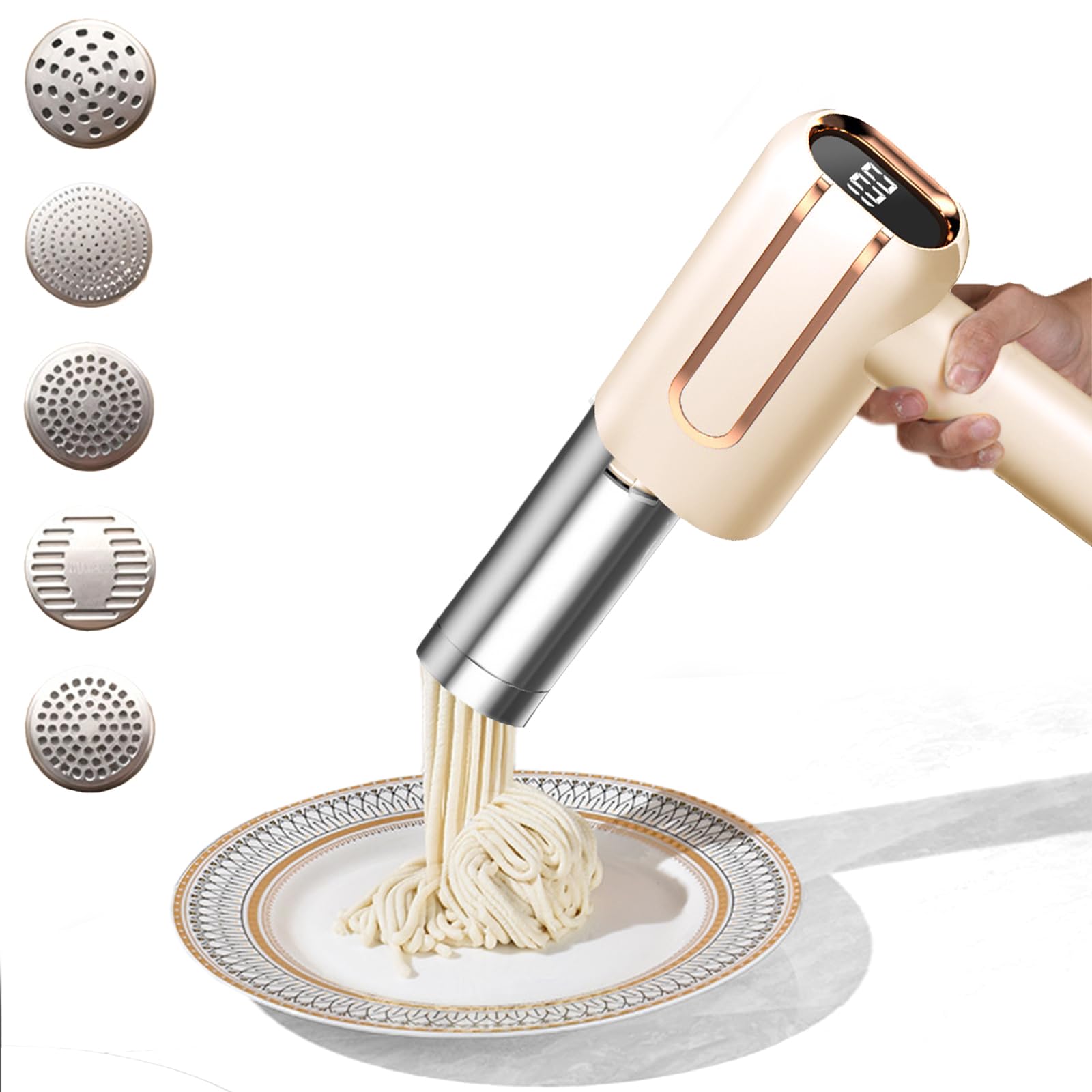Draagbare Elektrische Pastamachine Met 5 Modi - Accu En Draadloos Voor Perfect Verse Pasta 8721316424114