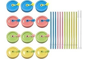 Wide Mouth Straw Lids for Mason Jars (26 Pack)