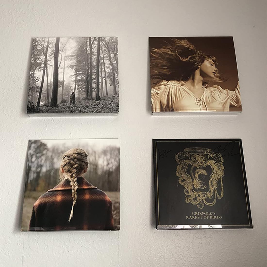 WUSJCOF 4pcs Porta CD Montato a Parete Porta Dischi in Vinile Porta vinili da Parete Porta Album in Acrilico per esporre l'ascolto Quotidiano di LP in Ufficio Decorazione Domestica
