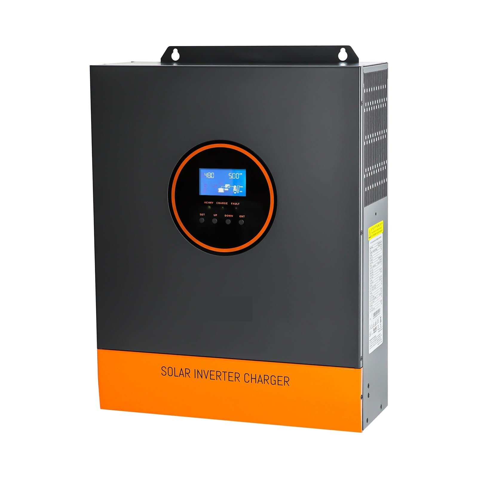 Onduleur hybride solaire monophasé 5000 W, sortie 110 V/120 V CA, onde sinusoïdale pure DC 48 V avec contrôleur de charge solaire MPPT 80 A(5KW 48V without WIFI)