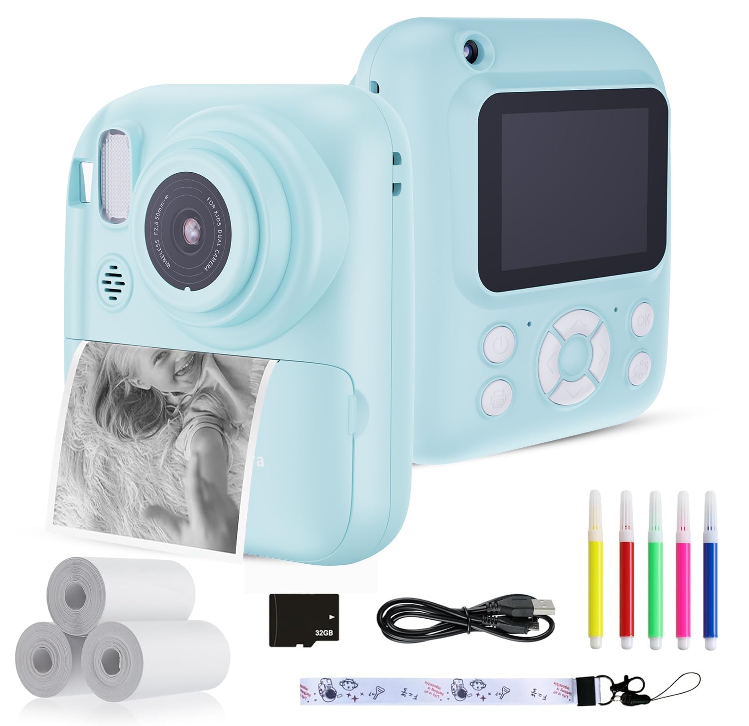 Amazon.co.jp: W & O インスタントプリントカメラ 子供用 2.5K UHD