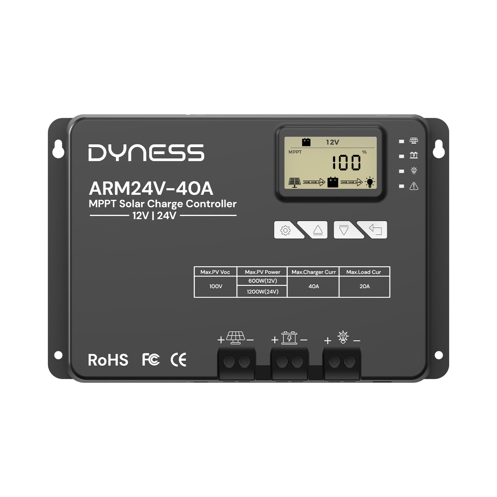 Photo 1 of Dyness 40A 12V/24V Auto MPPT Solar Charge Controller , APP Control & LCD Display, 40 Amp Solar Regulator for LiFePO4/AGM/Gel/FLD/SLD Batteries - RV, Marine, Off-Grid Systems