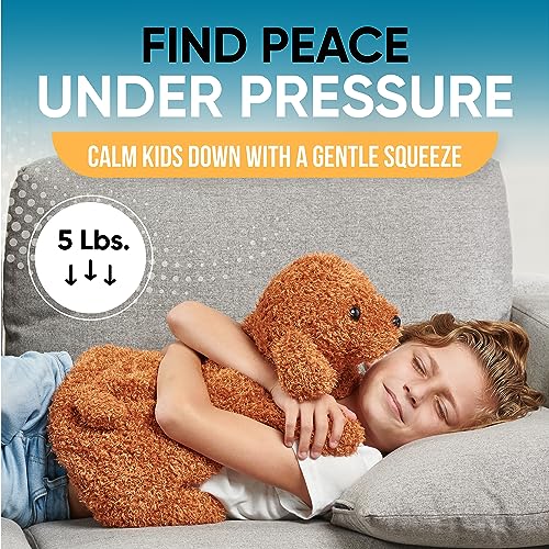 Image of FRIENDLY CUDDLE Weighted Lap Blanket for Kids & Adults - Kids Weighted Blanket - ASD, Sensory Processing Weighted Stuffed Animals Dog Toy - Microwavable Weighted Lap Pad for Kids, 5 Lbs.
