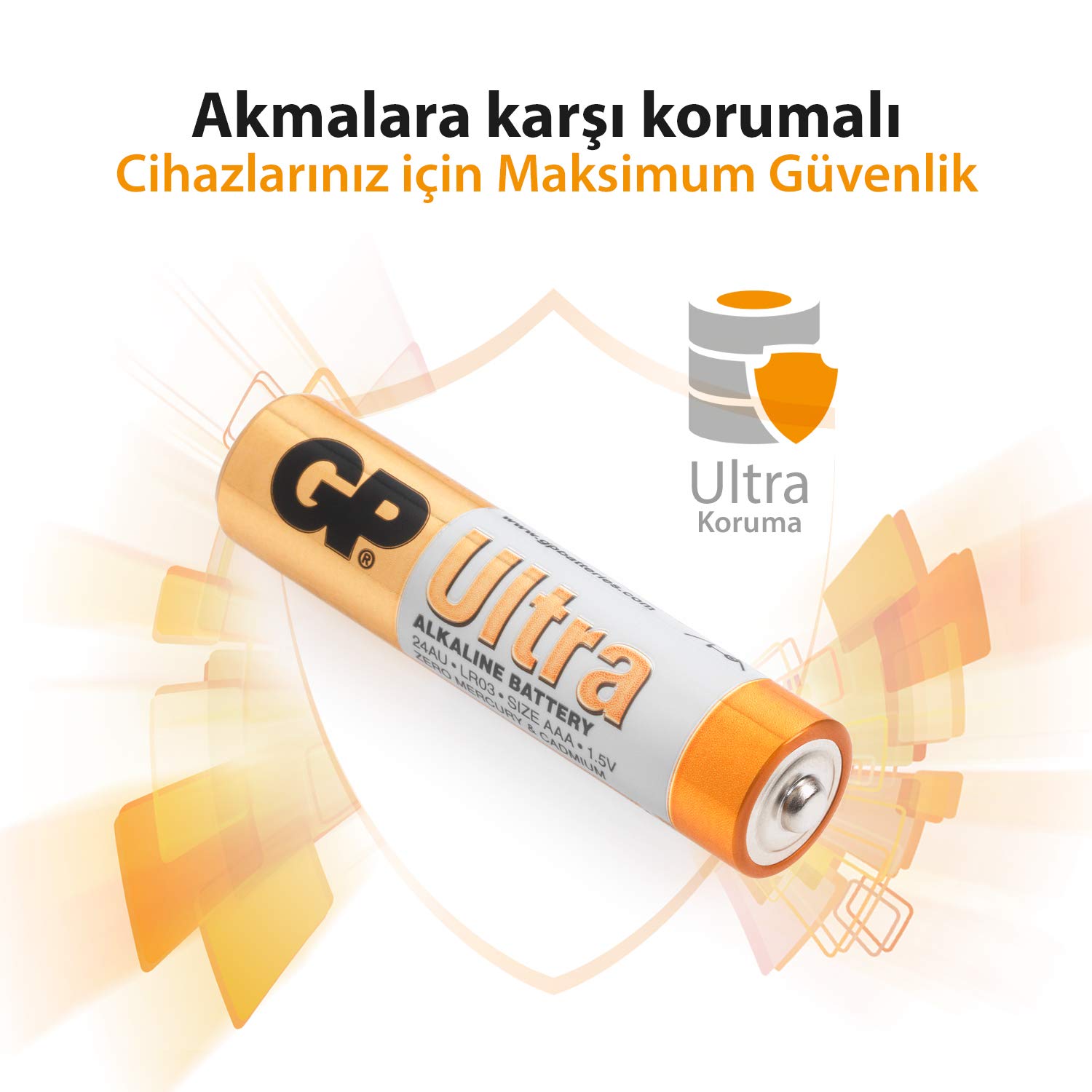 GP Batteries Ultra Alkaline 1,5 V AAA Bateria alkaliczna (1,5 V) Cylindryczna Biały Żółty