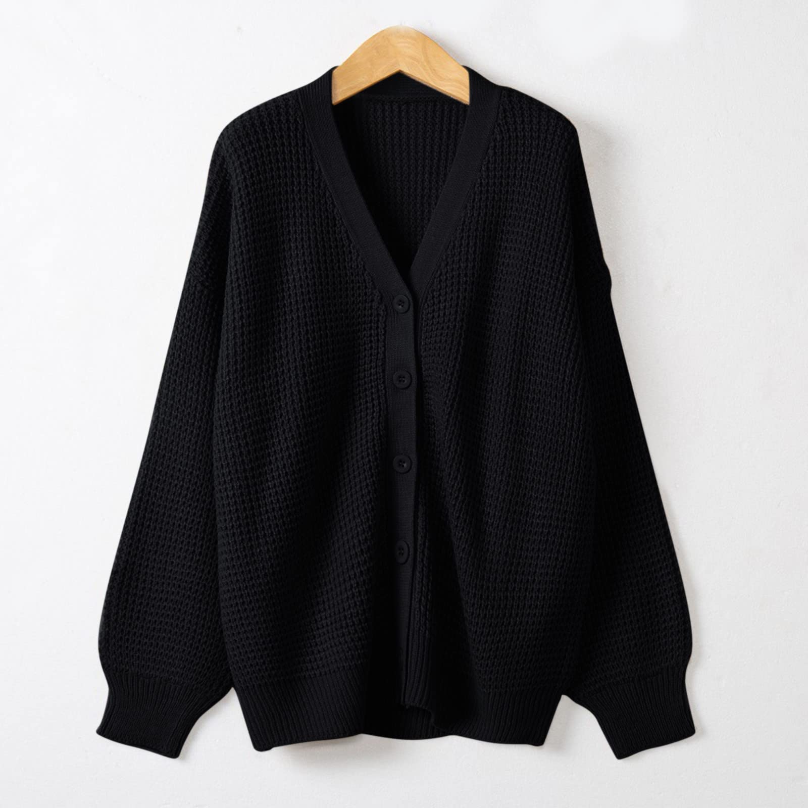 Cardigan Mi Long Mujer Chic Y Elegant - Chaleco de punto de manga larga para mujer | 2026 Nuevo suéter colorido versátil chaleco con botón chaqueta casual grande chaqueta de punto grande suéter