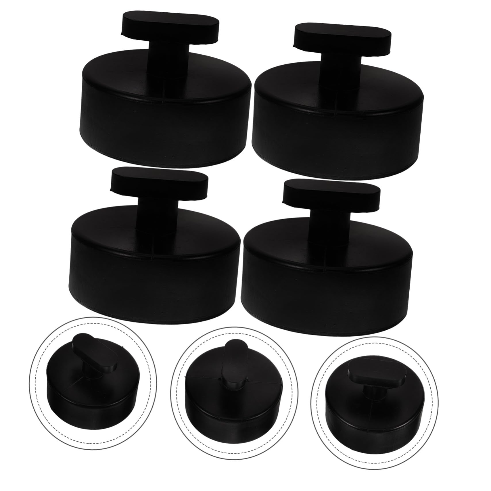 4 Set Blocco Di Gomma Martinetto Di Sollevamento Pavimento Jack Pad Tampone Pastiglie Ascensore Per Auto Accessori Per Camion Nero Gomma Da Cancellare 4 Pezzi*4