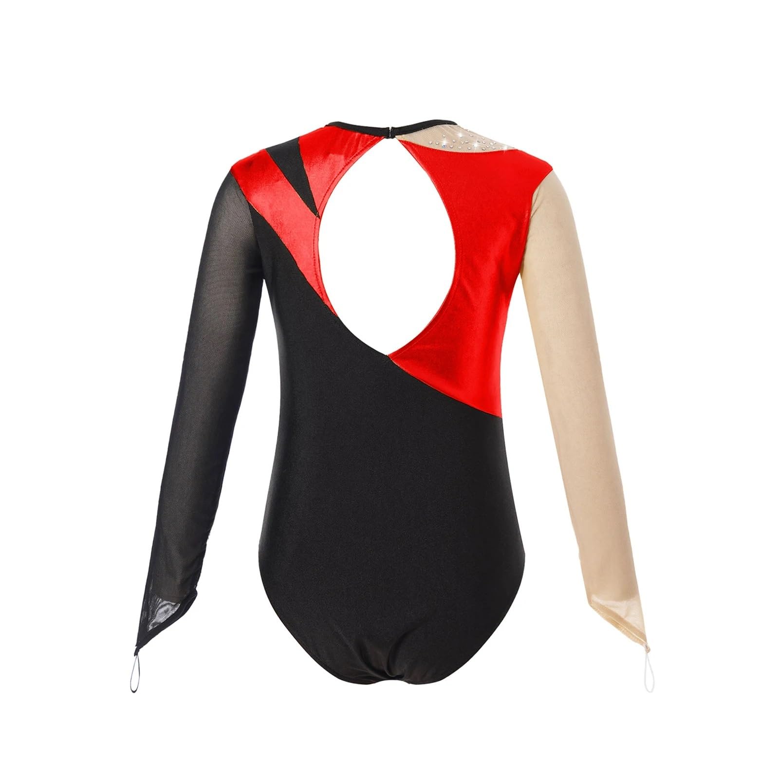 Maillot Gimnasia Ritmica Maillot de Gimnasia Brillante for niñas, Maillot de Ballet, Mono de Malla de Manga Larga, Mono metálico for Patinaje artístico(Color 1,8)