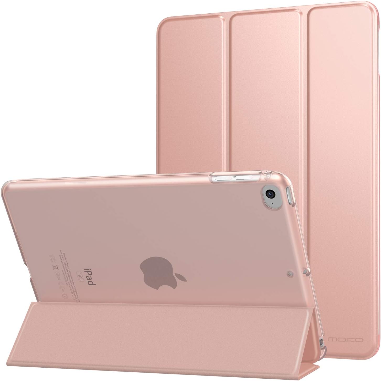 MoKo Case Fit New iPad mini 5 2019/Mini 4 2015 (5th/4th Generation 7.9 inch), Slim Lightweight Smart Shell Stand Cover with Translucent Frosted Back Protector, with Auto Wake/Sleep,Rose Gold