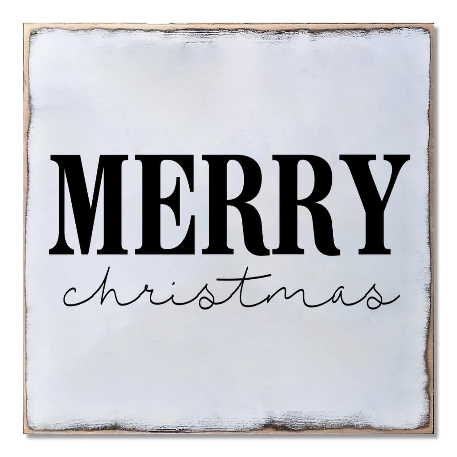 Panneau décoratif Merry Christmas de Noël grand format rigide pour mur et porte