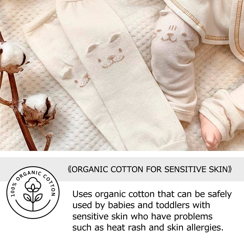 Leg Warmers Leggings Kneepads for Babies/Toddlers with Sensitive Skin, Breathable 100% Organic Cotton3