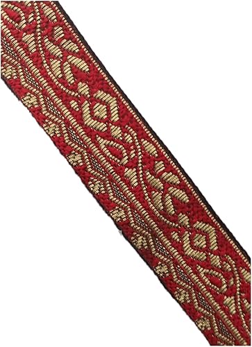 Miniatura 3 de KVR Brocado de poliéster jacquard de 6 yardas, 1.25 pulgadas, decoración de bordado de costura, cinta, encaje, vestido de fiesta, boda (745-1.25