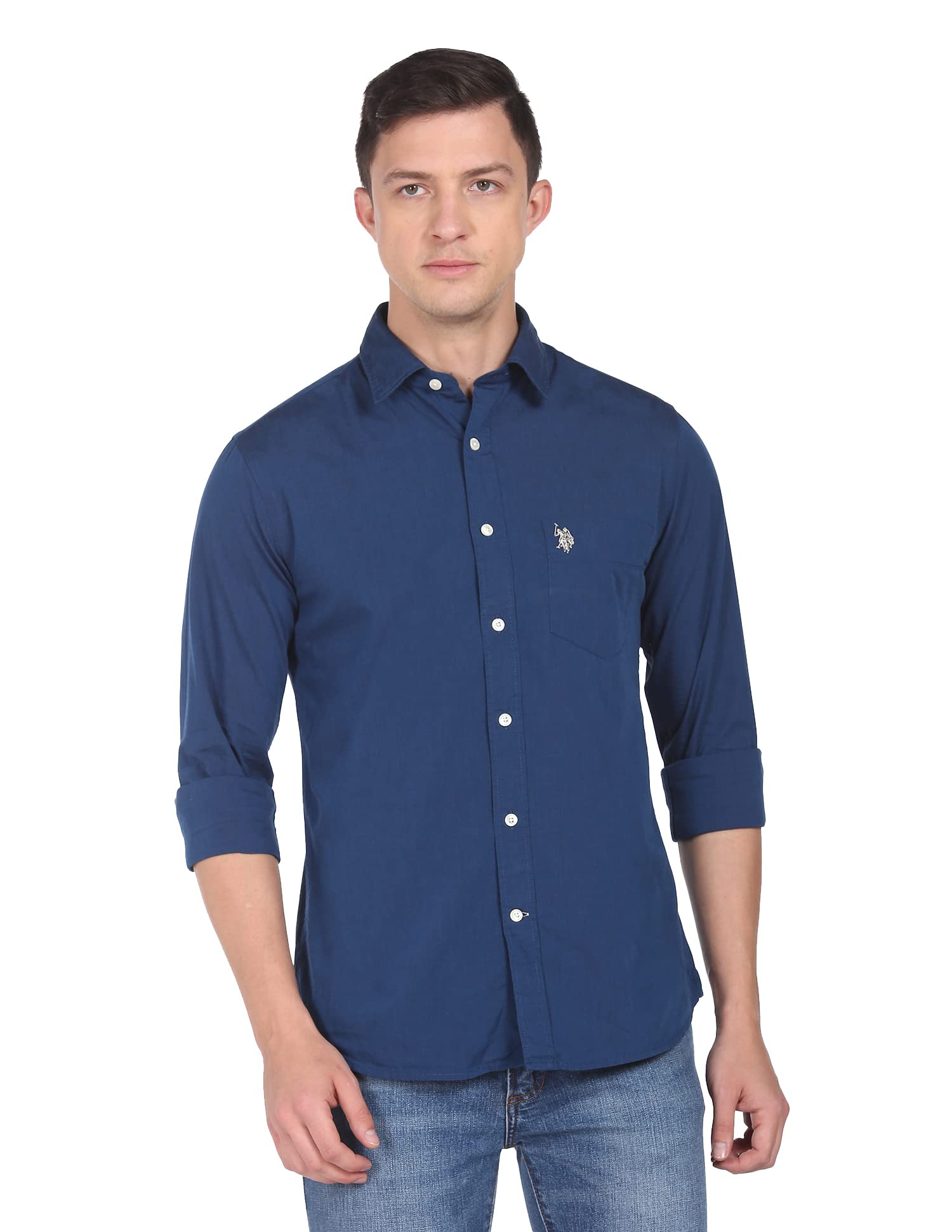 u.s. polo assn. Solid Regular Fit Shirts for Men - 100% Cotton, Full Sleeve Mens Casual Shirts-picture-25