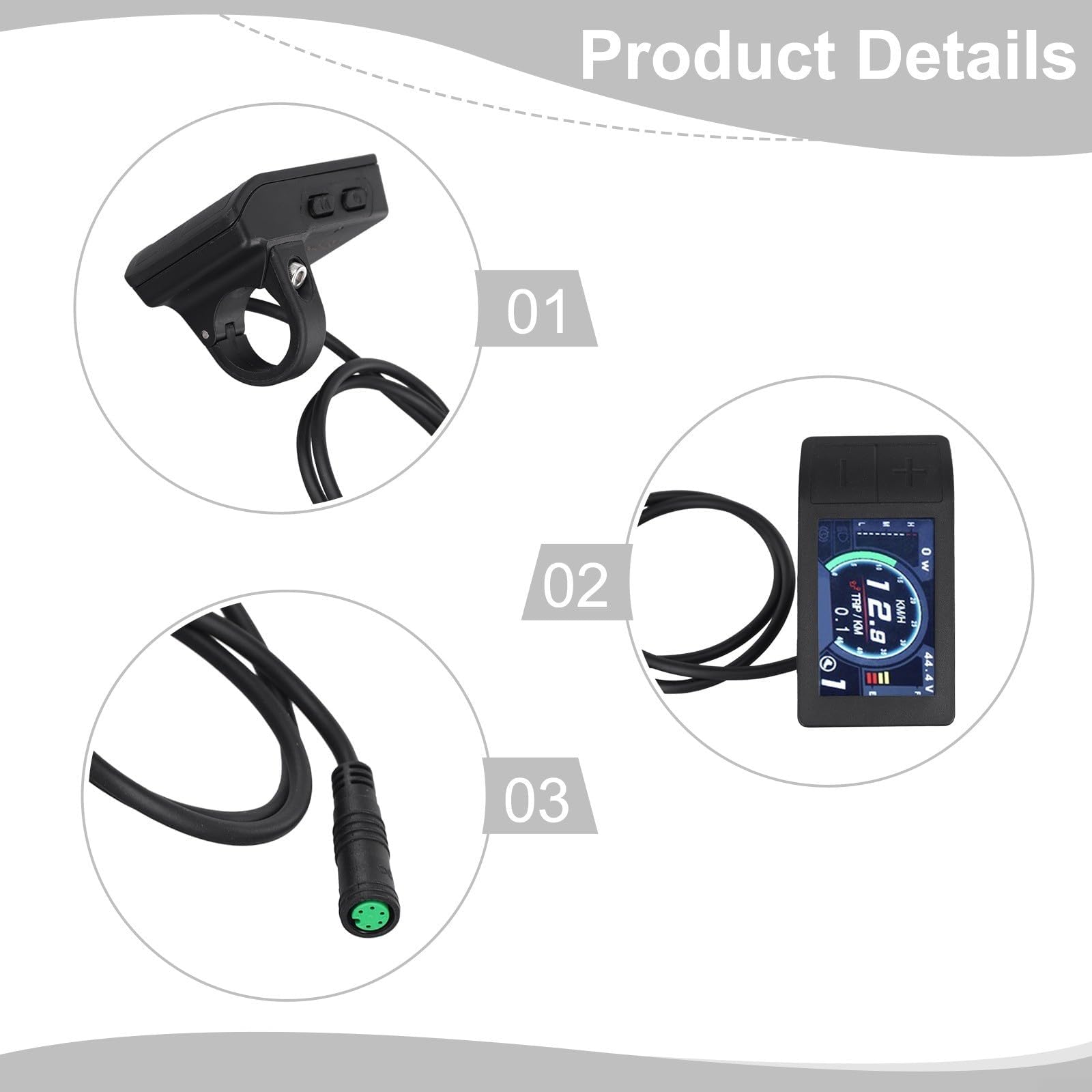 Display UART per bici elettrica, schermo IPS da 5,1 cm, misuratore di chilometraggio della batteria per pendolarismo urbano