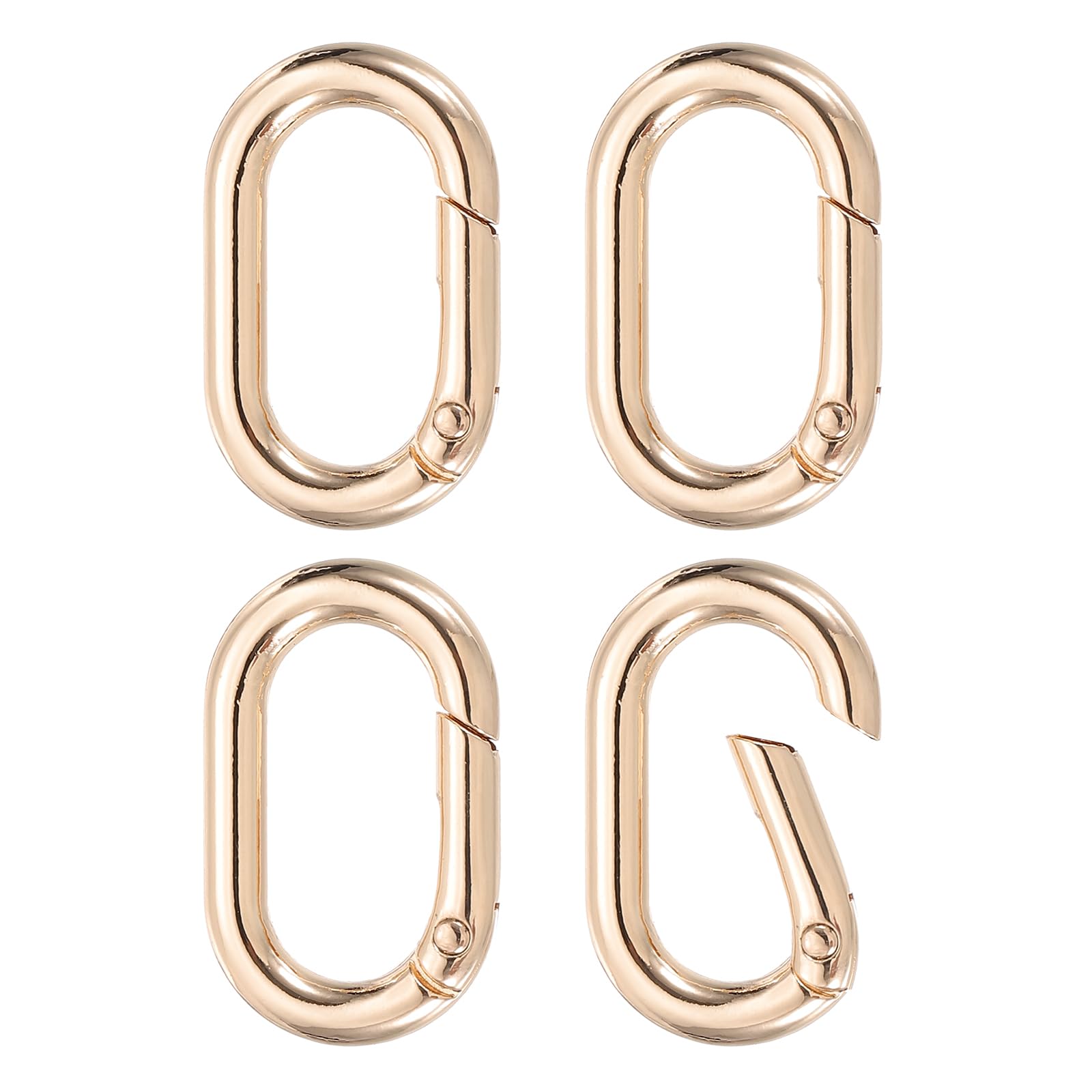 PATIKIL Spring Oval Clip Pendant Clasp, 4Pcs Spring Ring Buckle Necklace Clasps and Closures Charm Clasp Necklace Bracelet Extender Connector for Jewelry Making, Gold