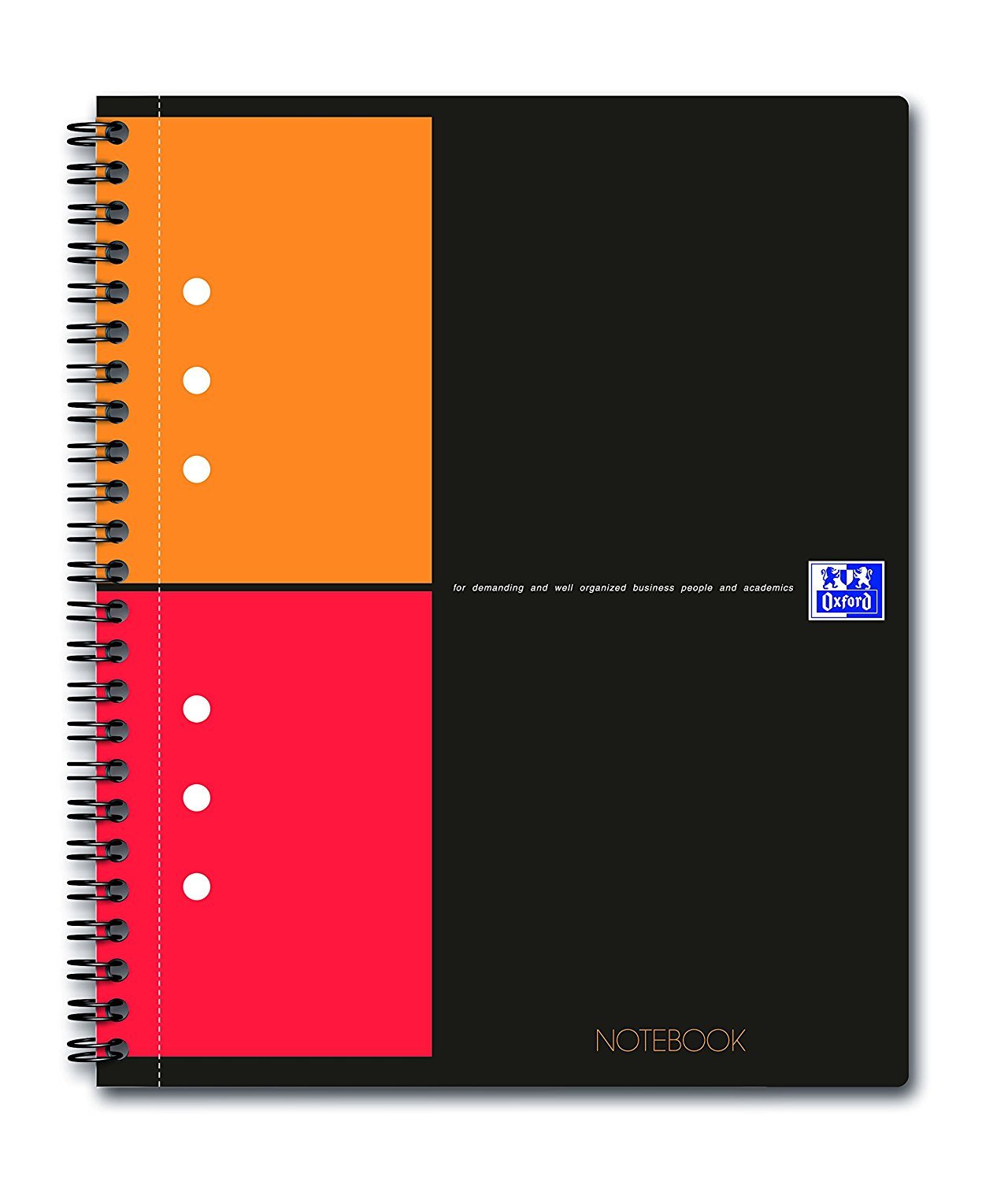 OXFORD Cahiers NOTEBOOK spirale A5+ 160p 80g 5x5 Couverture Rigide Gris