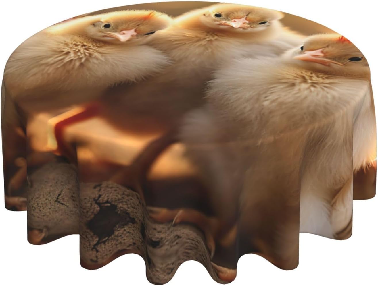 A Brood of Chickens1 Print Wrinkle Free Dining Table Cover for Birthday Party Farmhouse Tablecloths Up to 60 x 60 Inches