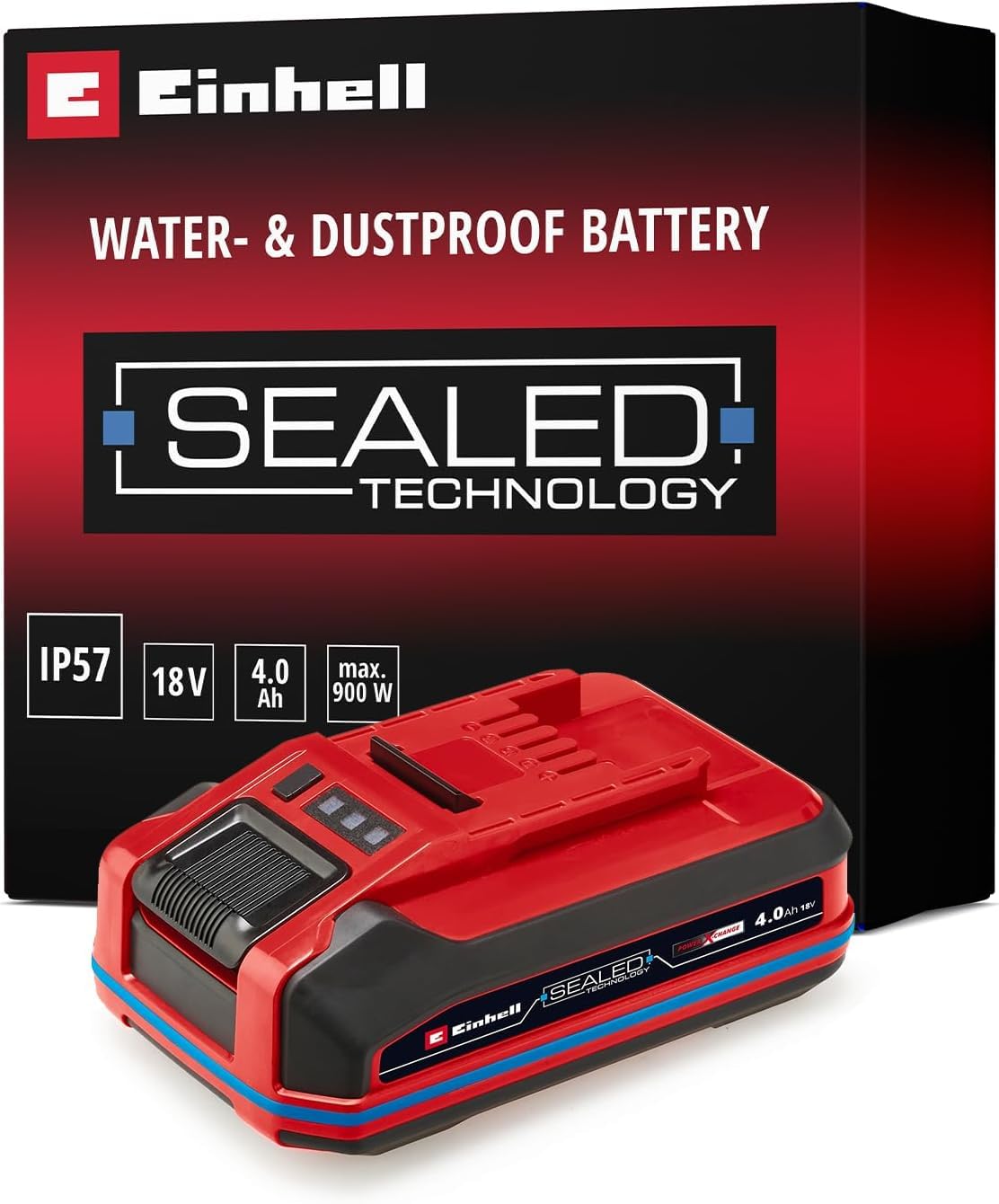 Einhell 4.0Ah Battery Sealed Power X-Change Ip57 Water Resistant Dust Proof 4006825673227