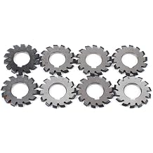 8PCS Gear Cutters, DP20 Involute Gear Cutters Set 14.5High Speed Steel Milling Cutting Tools for Milling Machines