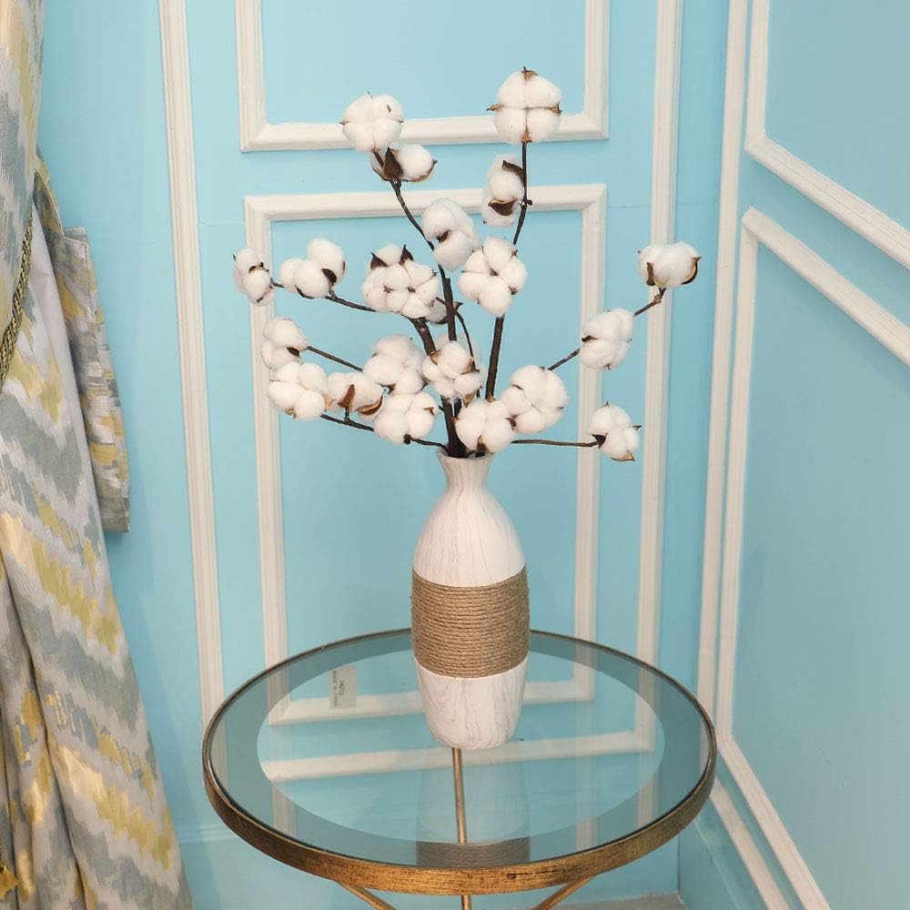 YATAI Naturally Dried Cotton Stems Farmhouse Style Cotton Boll and Fruit Branches Rustic Style Vase Display Filler Floral Wreath Wedding Centerpiece Artificial Flowers Decorations (1)