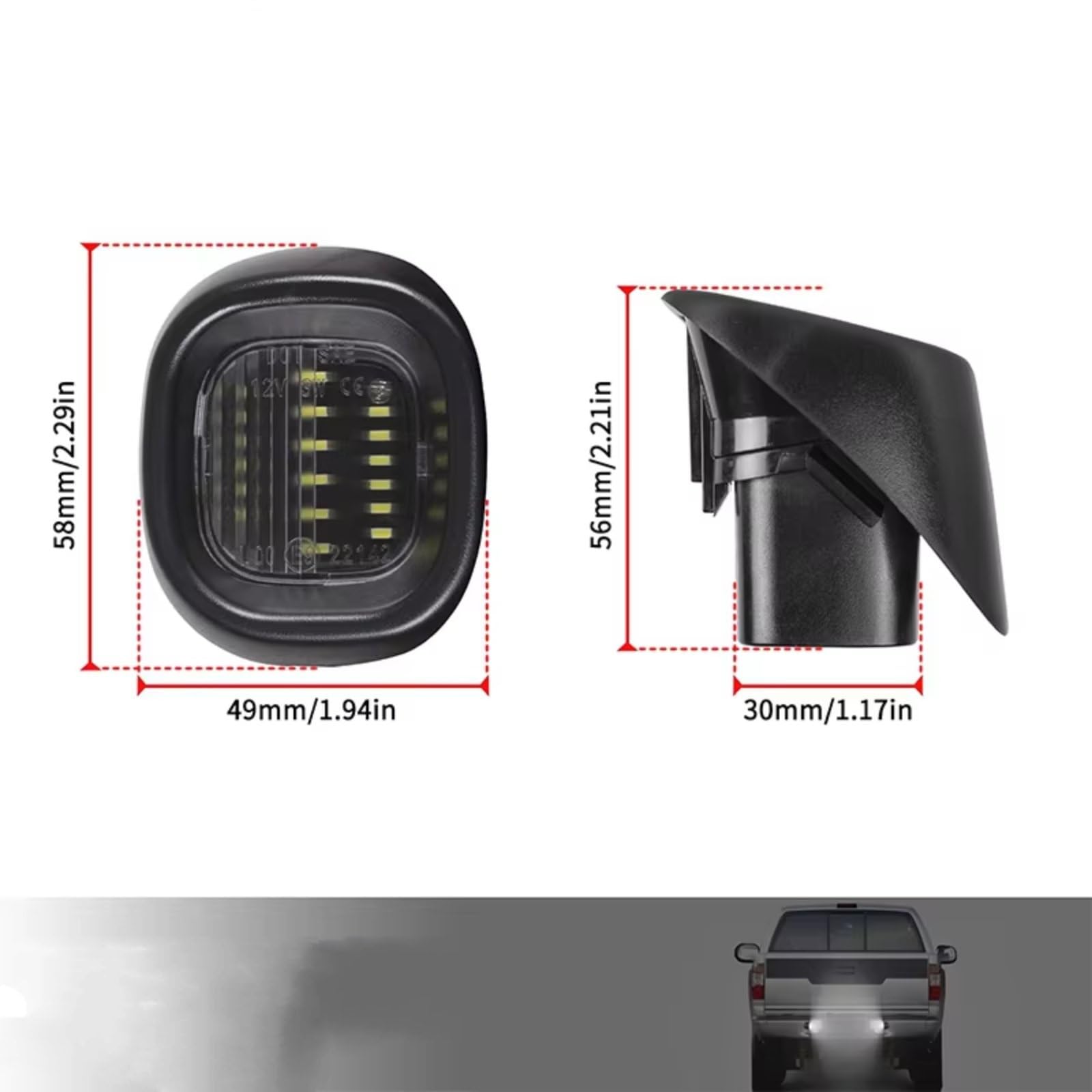 Iluminación Matricula Vehiculo Compatible Con GMC Para Jimmy 1998 1999 2000 2001 Luces De Matrícula Luces De Matrícula Traseras 15721389 15721390 68147