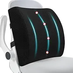 Encosto Lombar, Almofada De Apoio Lombar Para Cadeira De Escritório, Espuma Viscoelástica, Alívio Da Dor Nas Costas, Almofada Para Cadeira Com Alça Ajustável E Cap