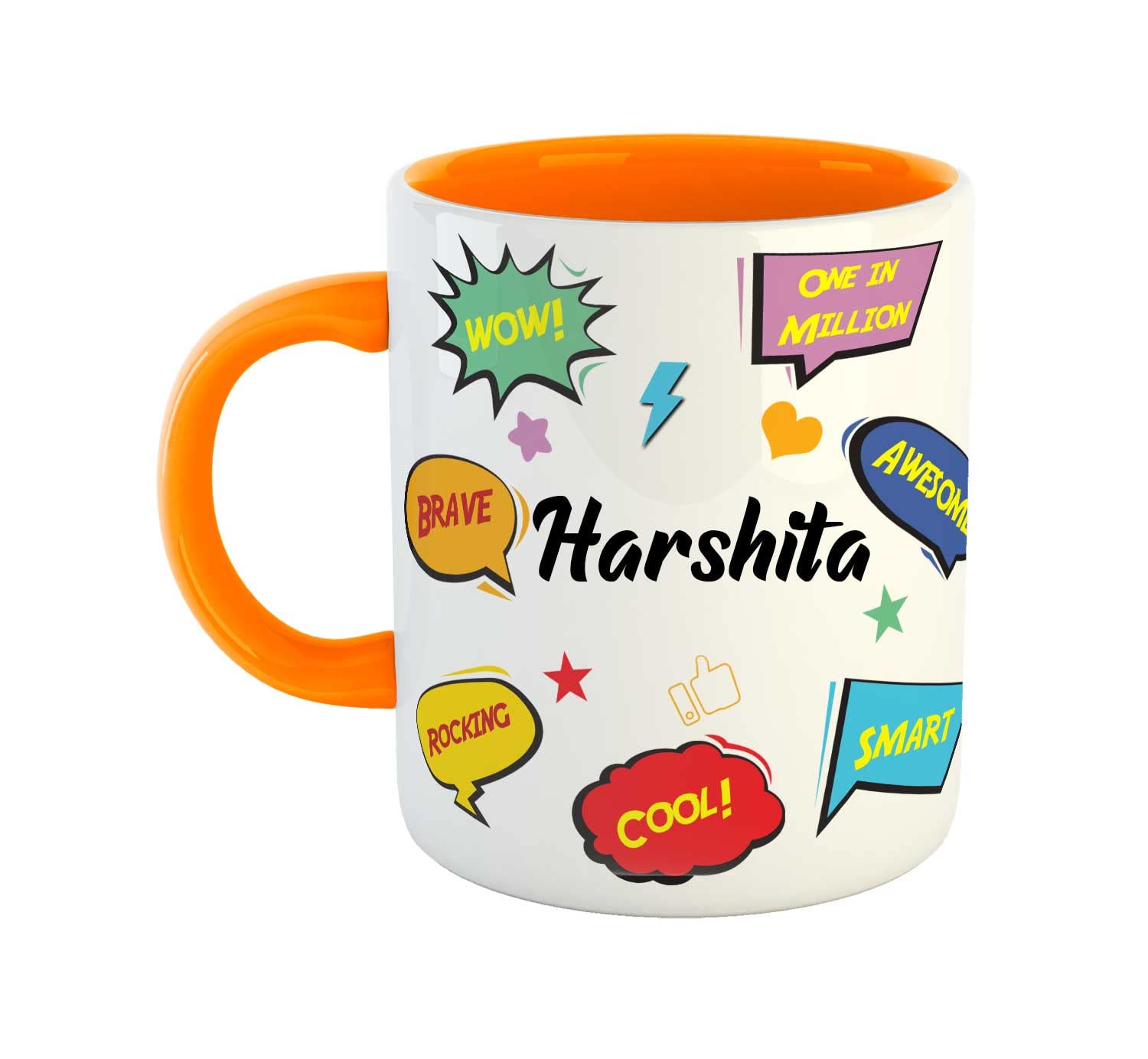 Ashvah Customized Harshita Name Ceramic Coffee Mug Happy Birthday