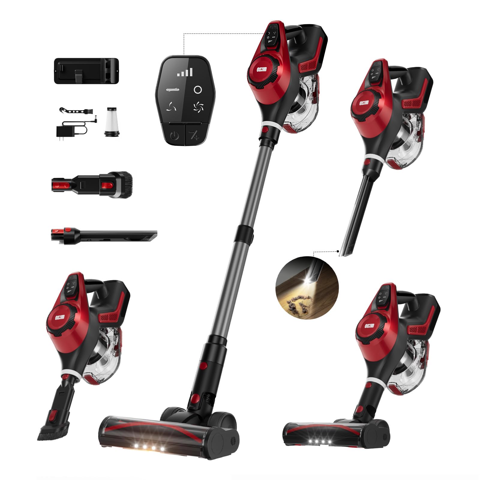 Cordless Vacuum Cleaner for Home Stick Vacuum 40Kpa Smart Display 1 5L Dust Cup MAX 55mins Runtime Lightweight