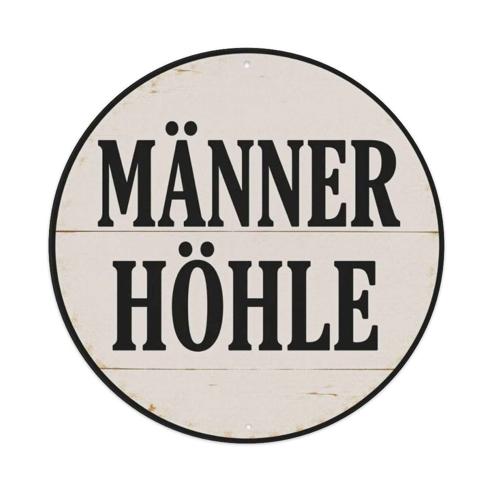 Man Cave Vintage German Text Round Decor Sign Vintage Aluminium Metal Sign, Retro Wall Decor for Home, Bar, Garage & Farmhouse 20x20cm