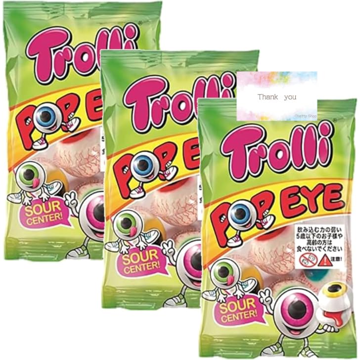 トローリ　目玉グミ100個　trolli Amazon | トローリ 目玉グミ ポップアイ75g ×3袋セット
