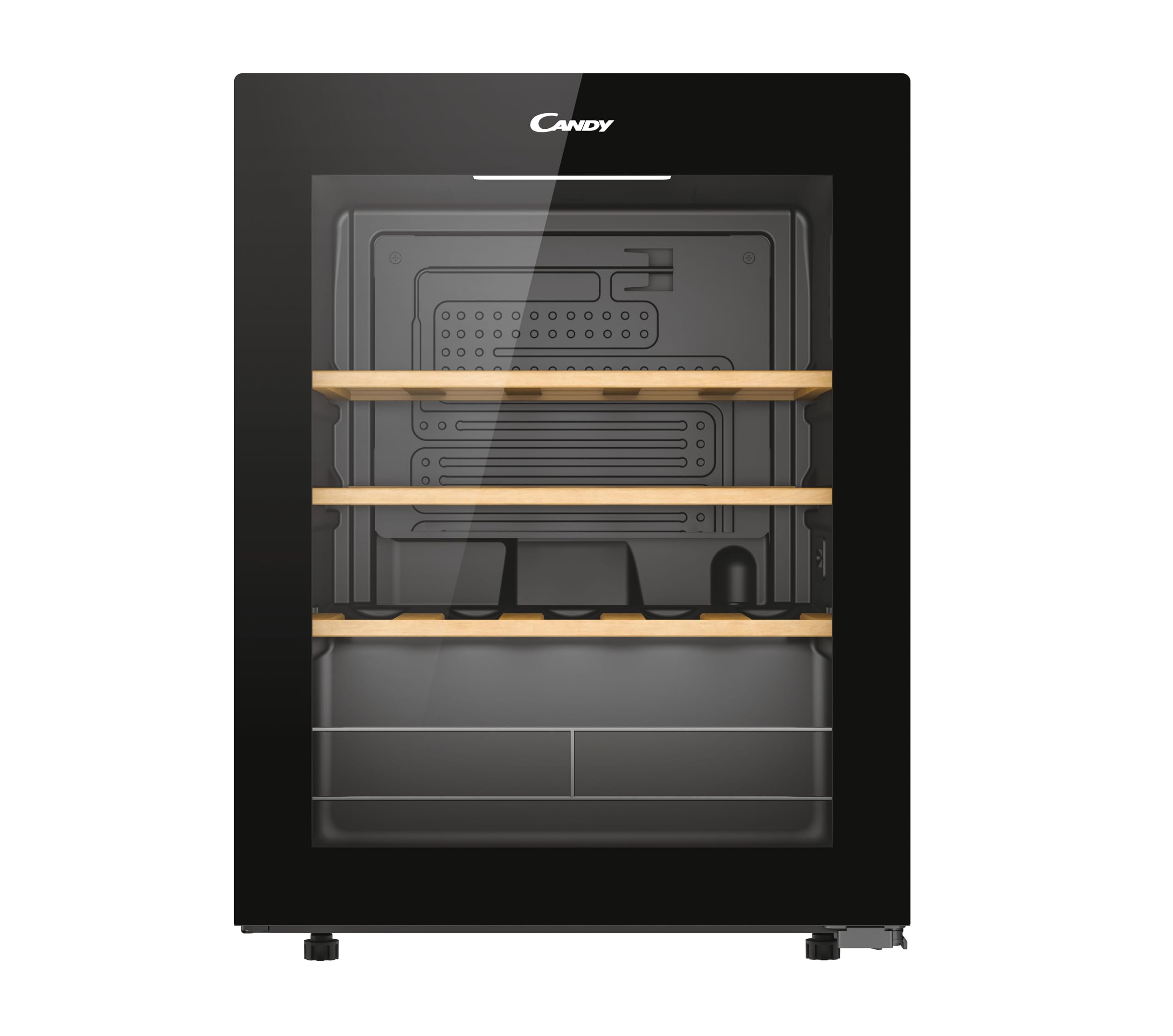Candy DiVino CWC023, Vinoteca, 23 Botellas, WiFi, App hOn, Puerta Reversible, 3 Baldas, Tratamiento Anti-UV, Compresor Antivibraciones, Iluminación LED, Control Digital, Tirador Integrado, 37DB, Negro