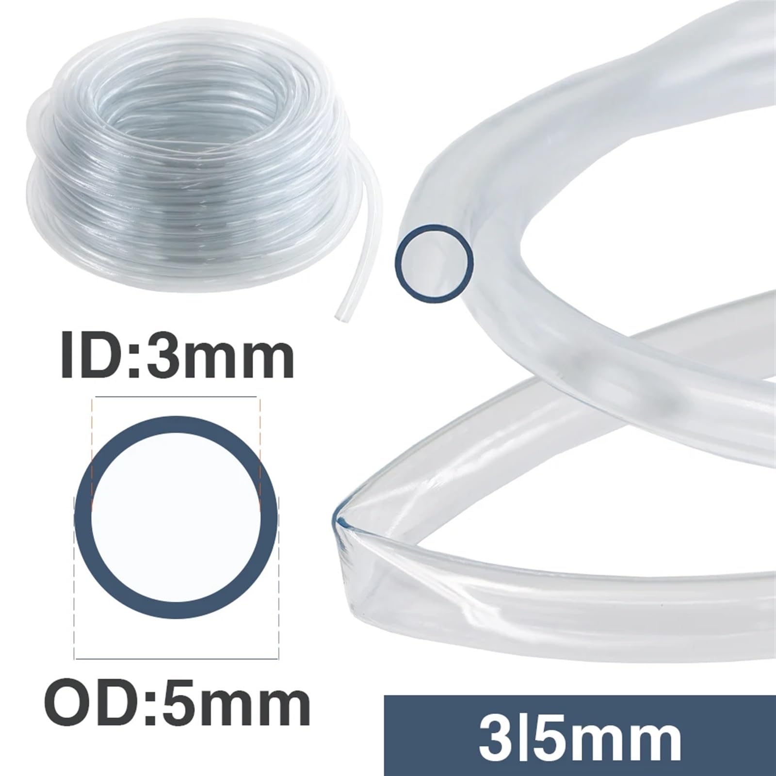Tubo Pvc Mangueras de plástico PVC transparente 1-150 metros ID-2 3 5 6 8 9 10 12 14 16 18 20 22 25MM tubo bomba agua tanque peces riego jardín(14l16mm,50 meters)