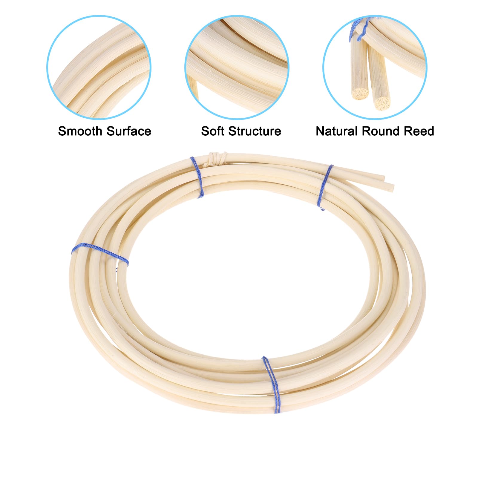 PATIKIL Round Reed Spline 23ft x 0.24 inch - Image 3