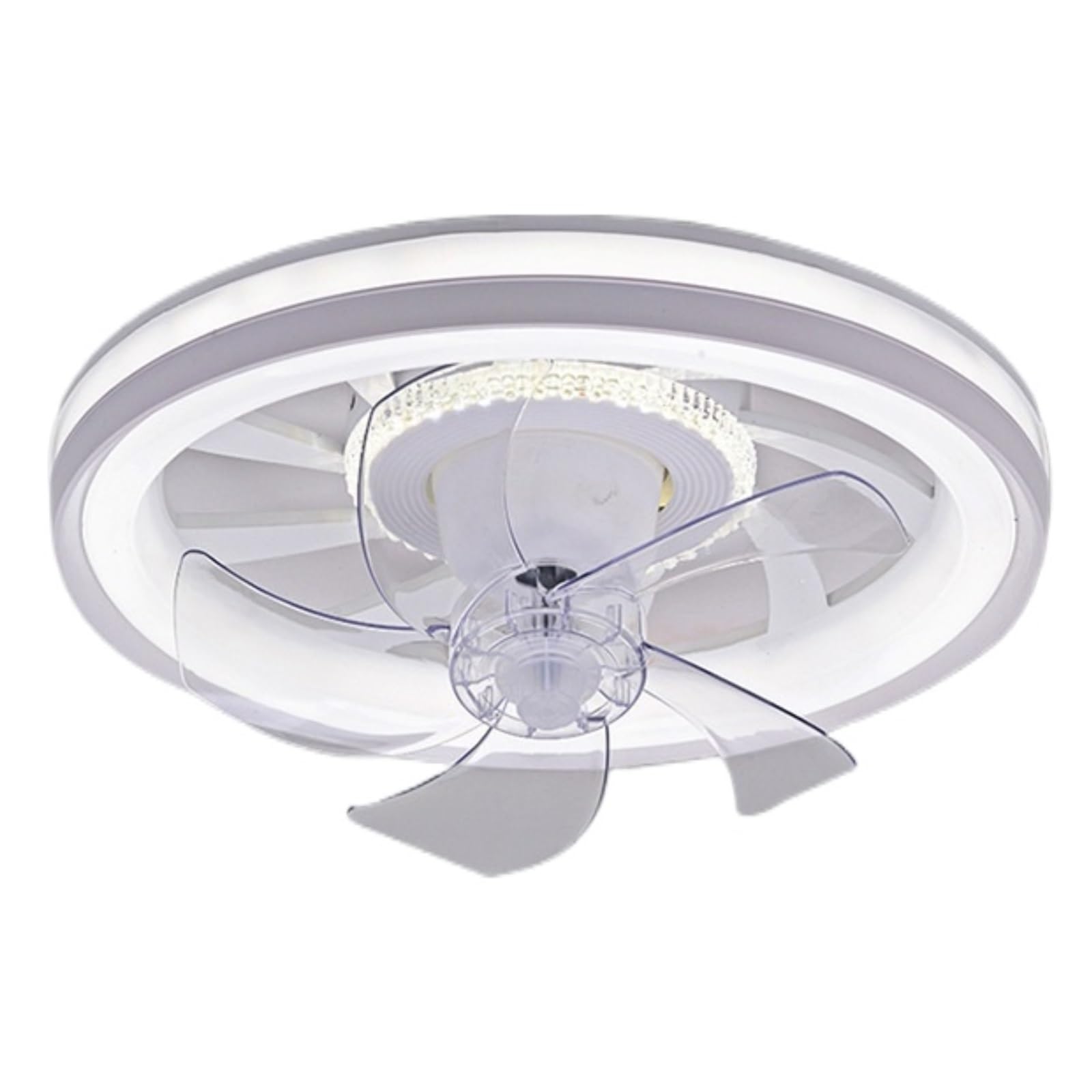 ERETYRET Full Spectrum Ceiling Fan Light Simple LED Eye Protection Bedroom Living Room Restaurant Lamp Quiet Cooling(Grey)