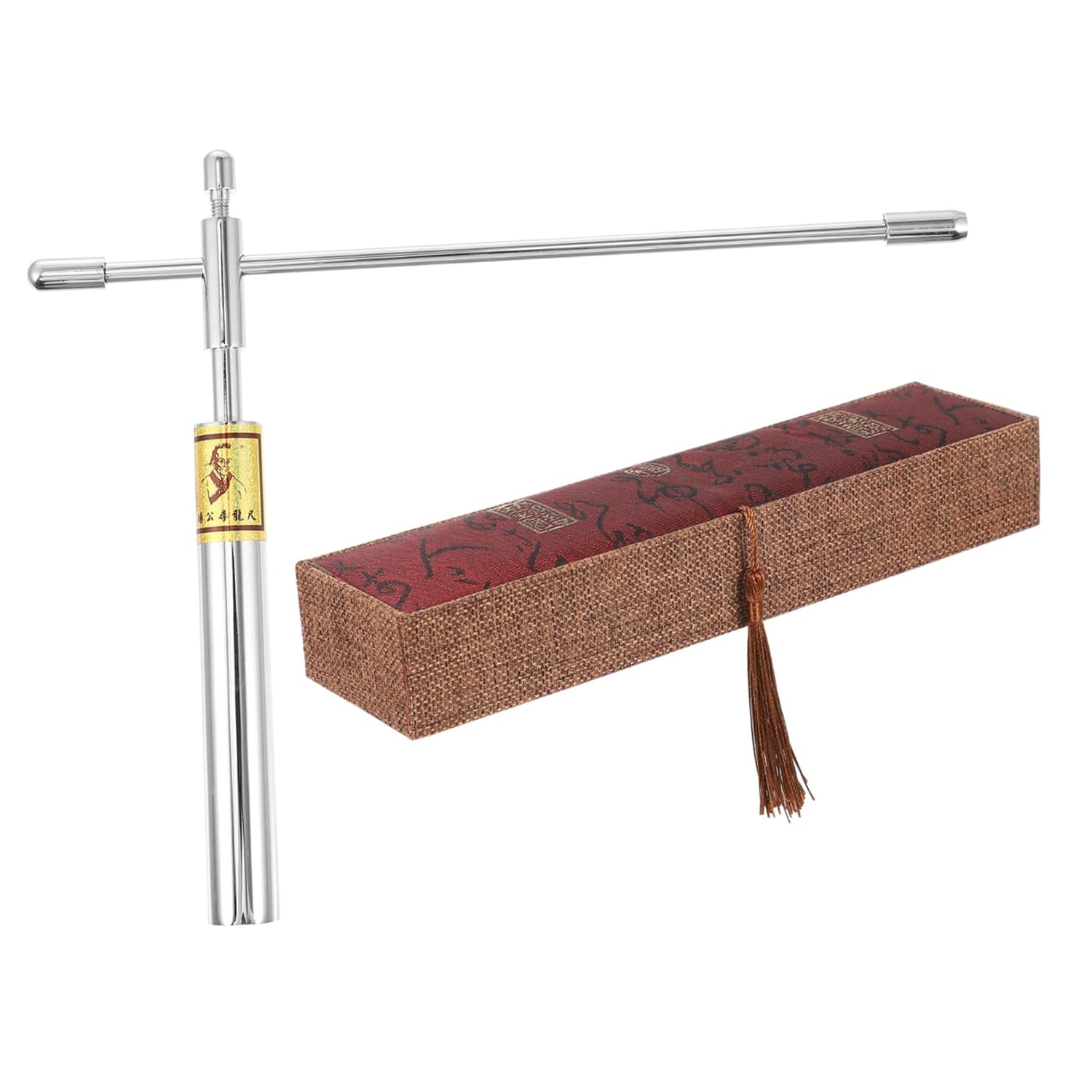 Cabilock 1Set Feng Shui Detection Rod Lightweight Copper Divining Tool for Water and Treasure Finding Elegant Design Easy Storage Present for Friends and Family