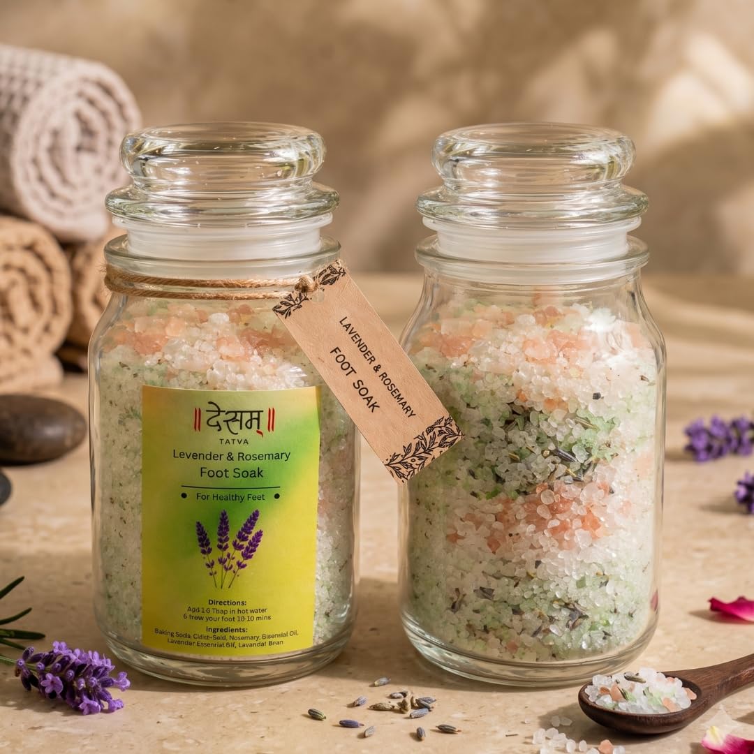 Lavender and Rosemary Bath Salt and Foot Soak Relaxing, Calming, Body, Remove Impurities, Relieve Stress and Improve Sleep Treat Athletes Foot, Tired and Aching Feet - Pet Jar Pack (125 gram)-image-32
