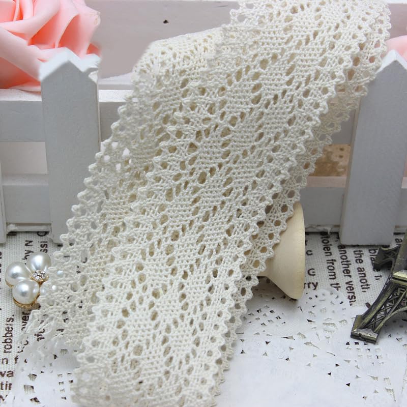 SYSUII Ruban En Dentelle à Fleurs - 15 Yards - 4 Cm - Vintage