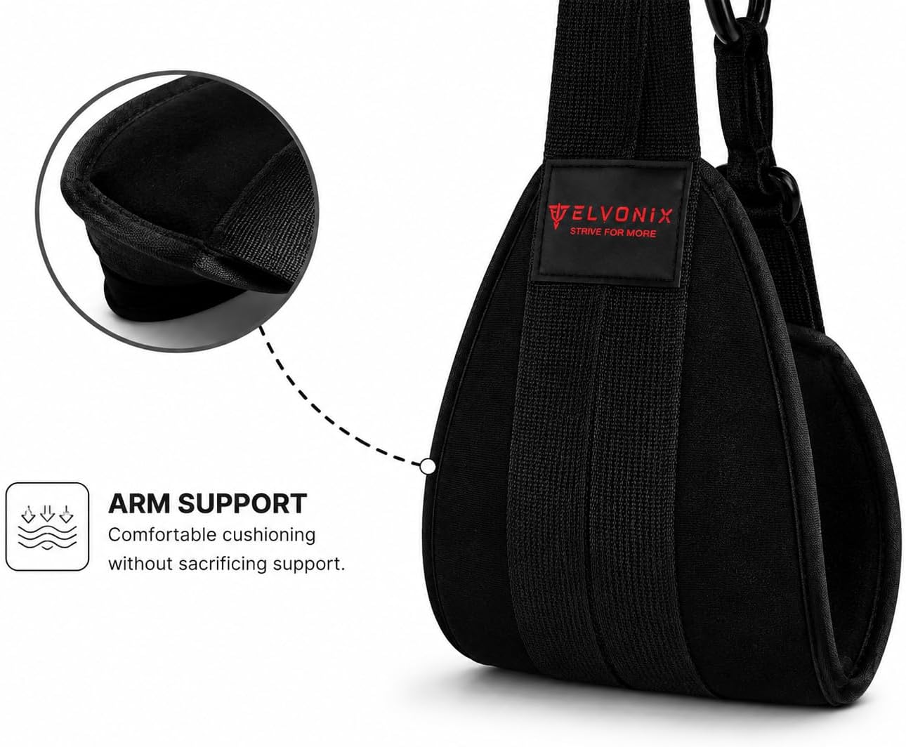 Ab Straps for Pull Up Bar – Hanging Ab Straps for Core Workout, Abdominal Straps for Leg Raises, Soft Padded Ab Workout Equipment with 2 Steel Carabiners for Home & Gym image 2