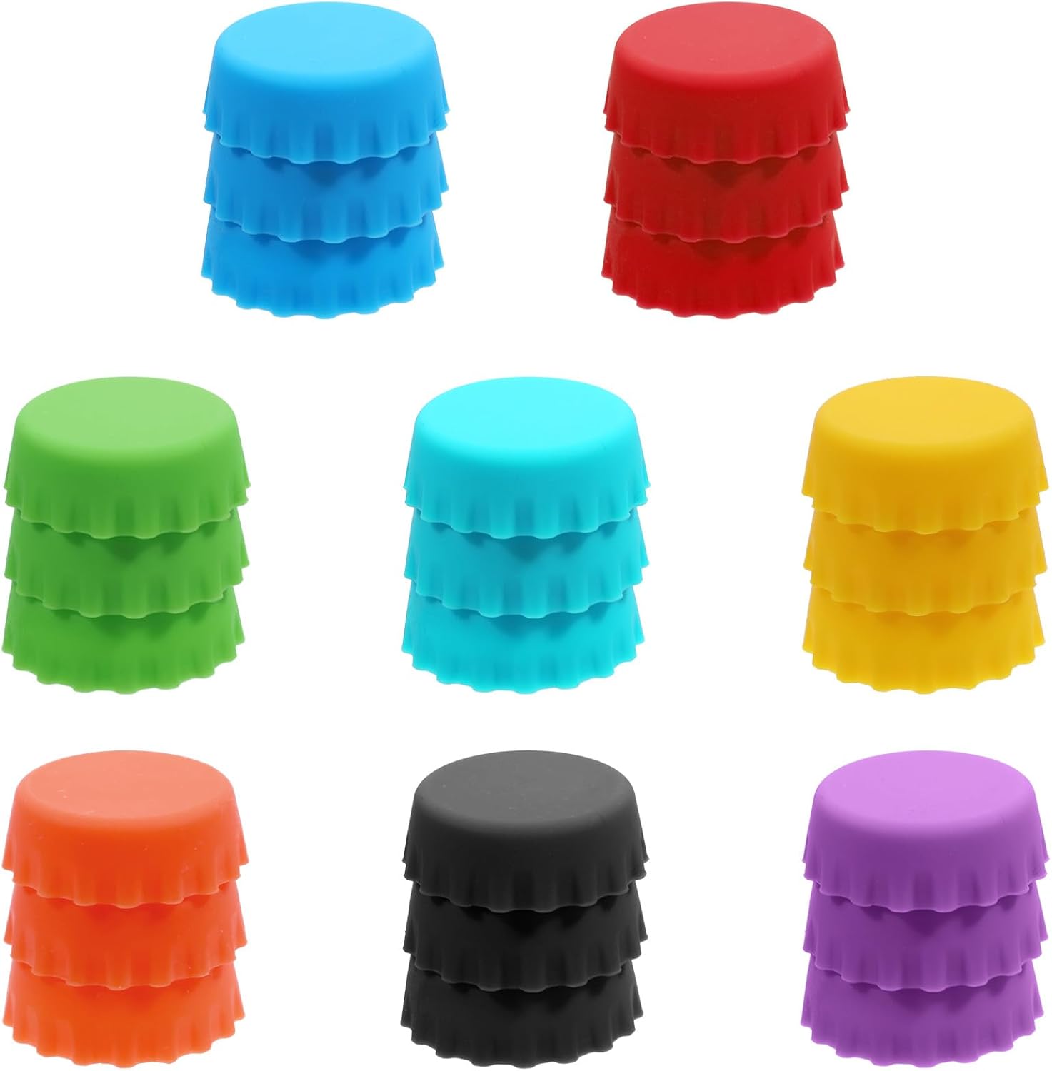 24Pcs Silicone Bottle Caps, Reusable Soda Beer Stopper Sealer