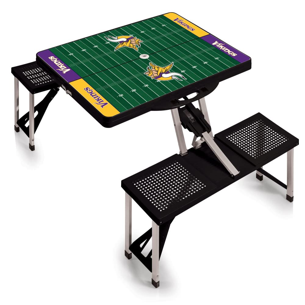 Picnic TIME NFL Football Field Folding Picnic Table, Camping Table, Outdoor Table with Umbrella Hole