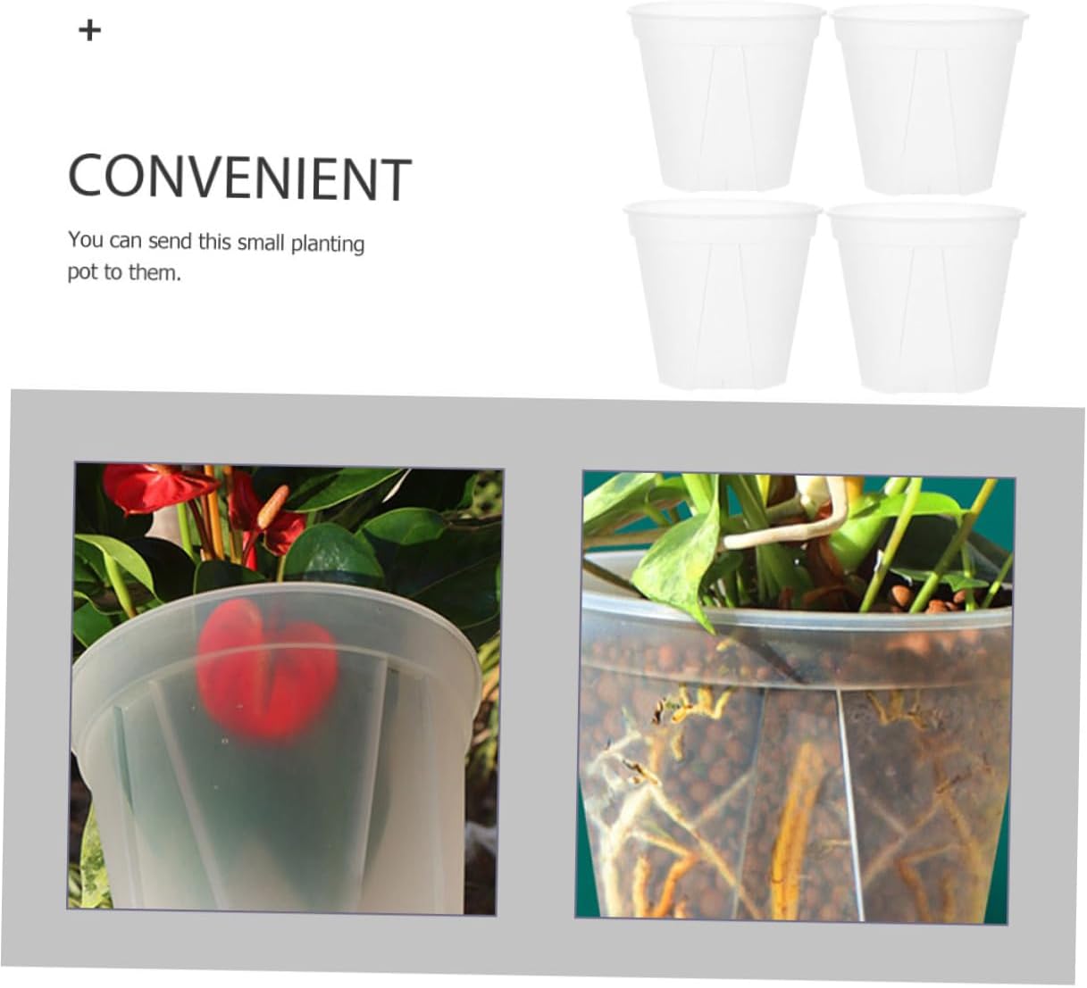 4pcs Clear Plastic Gardening Pots Multi Functional Nursery Planter for Flower Transplanting Home Gardening Balcony Use Durable Material with Drainage for Succulents Plants