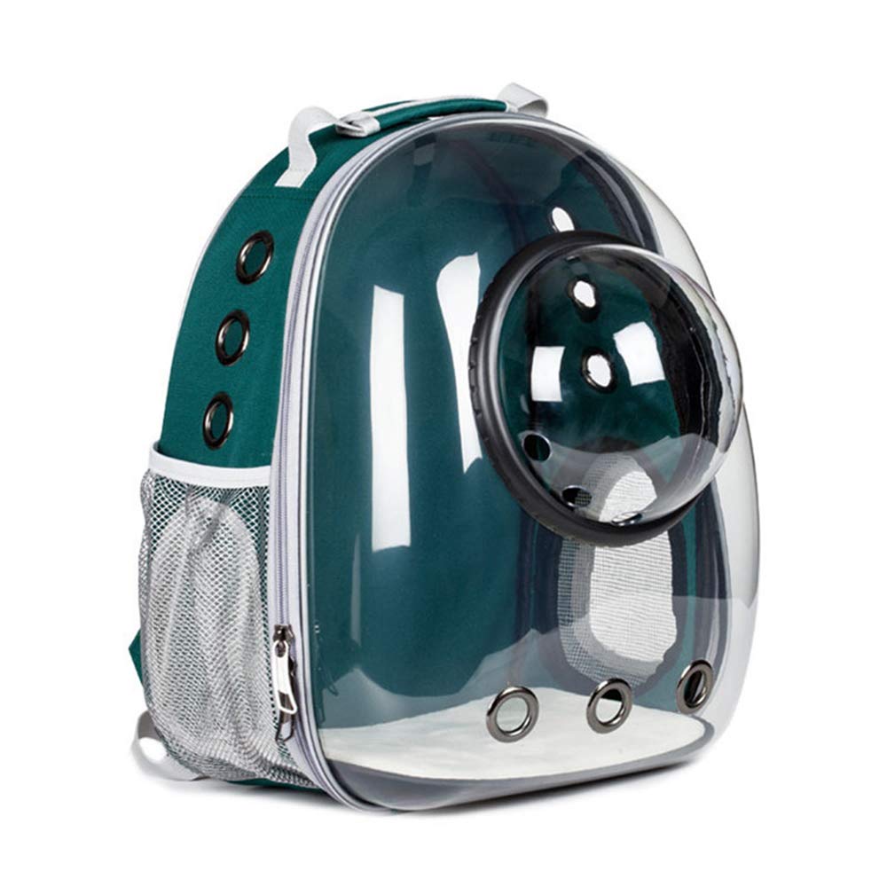 Zaino per Animali Domestici per Cani e Gatti di Piccola Taglia, Space Capsule Bubble Trasportino per Animali Domestici Trasparente, Progettato per Viaggi, Escursioni e Uso Esterno,Verde