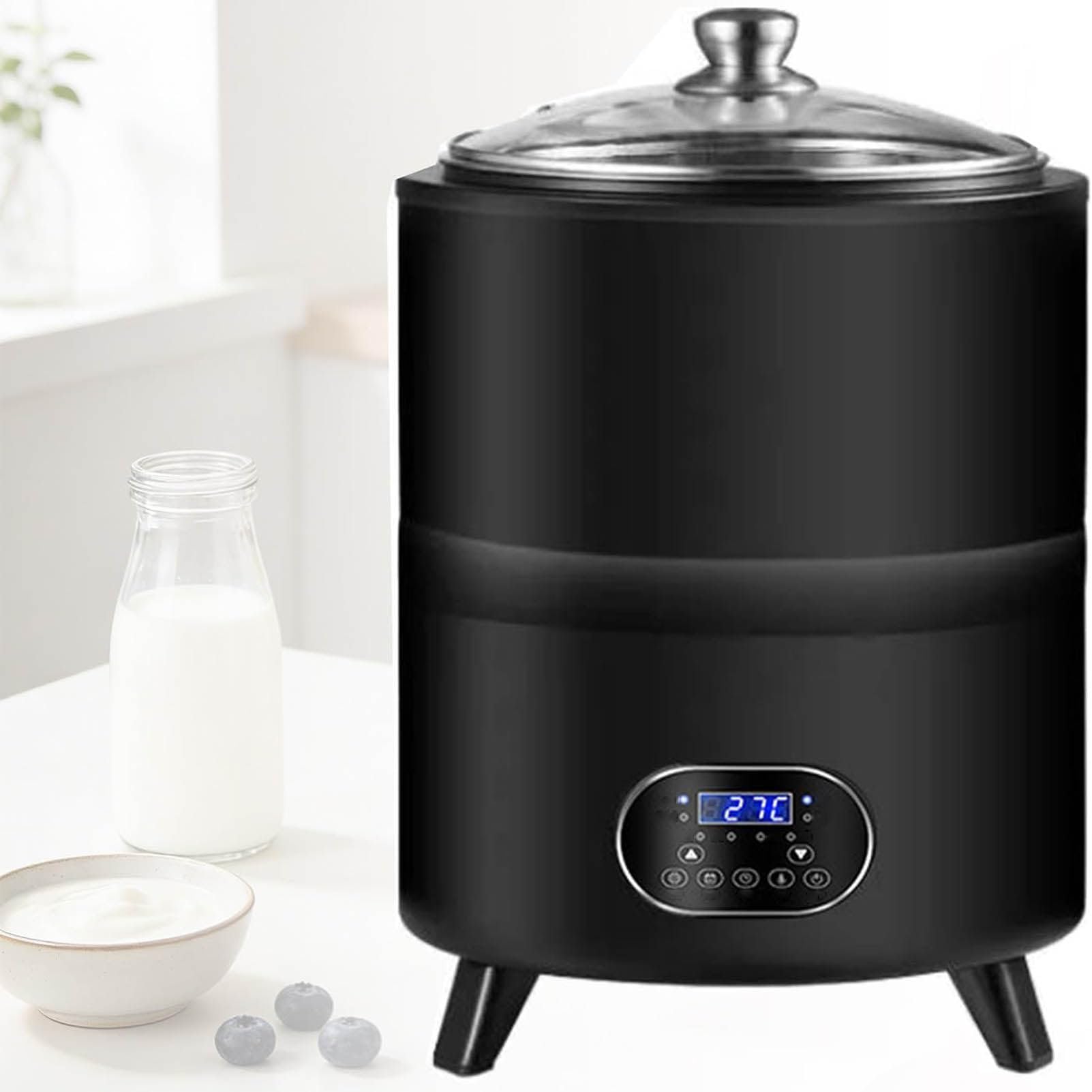 LJLYYDS Commercial Yogurt Maker Yogurt Fermentation Machine Automatic Yoghurt Maker Machine with Time and Temperature Control Probiotic Yogurt Maker for Yogurt Cheese Natto Black-12L
