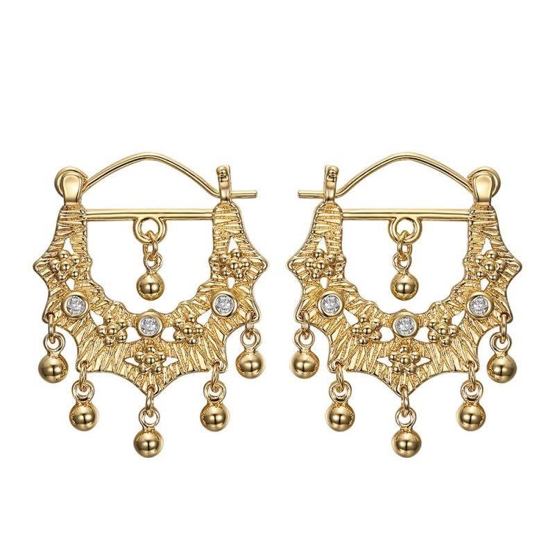 BOBIJOO Jewelry - Boucles d'oreilles Gitanes Savoyardes Perla Or Zirconium