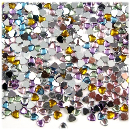 The Crafts Outlet 1,000pc Rhinestones Heart 4mm - 16ss Pastel Assortment