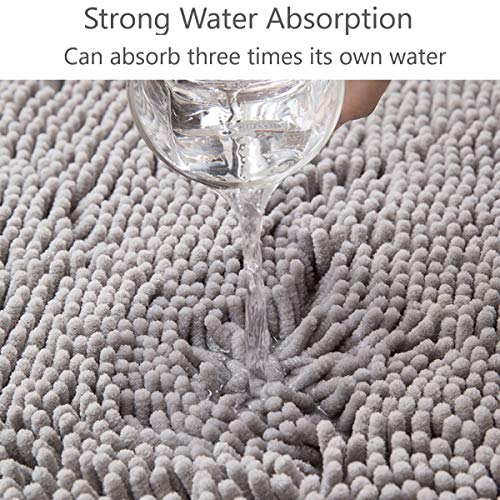 AMAYGA Badtapijten Badkamer Antislip 80x50cm Chenille Badmat, Gemakkelijk te reinigen Badkamermatten, Zacht Microfiber… - Image 5