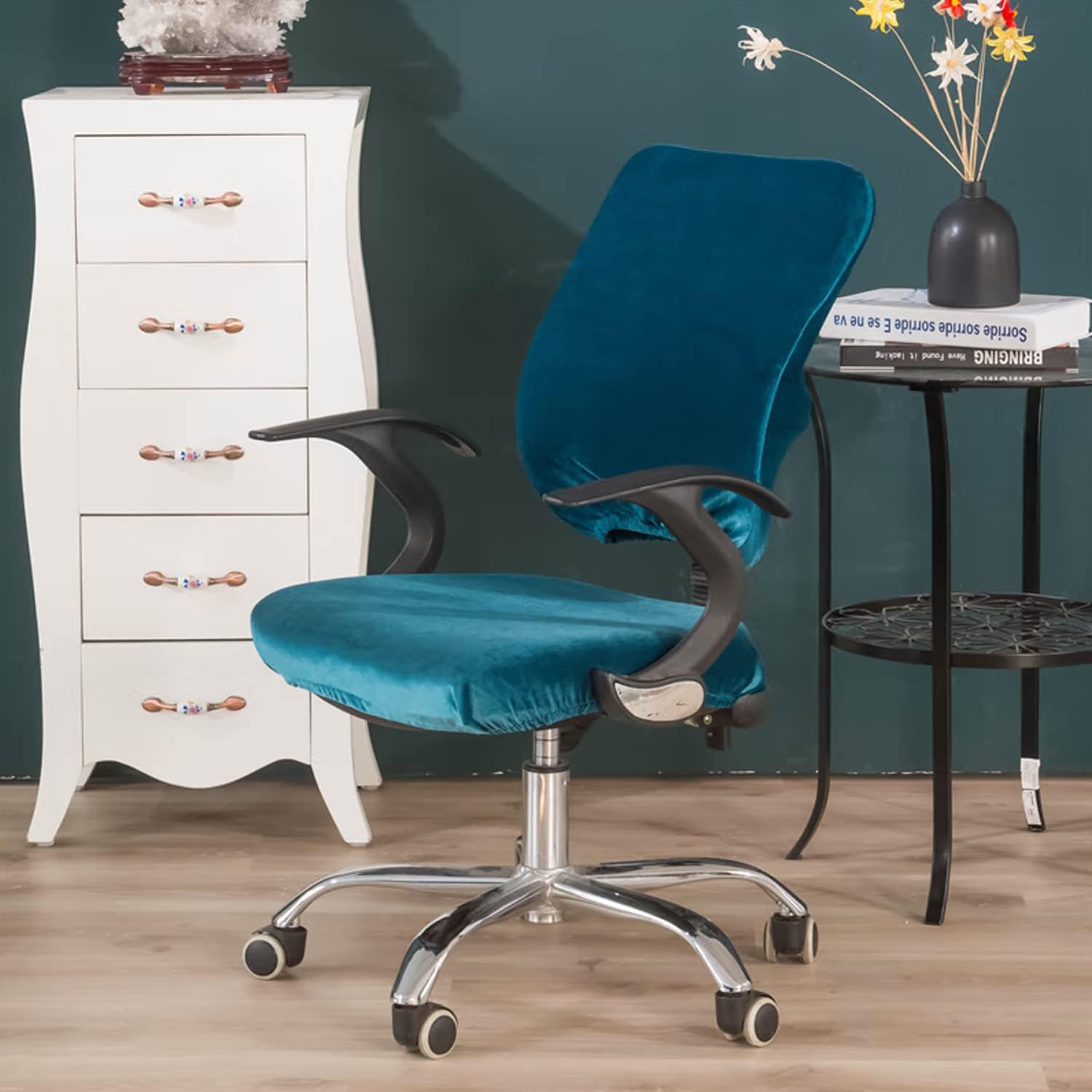 Sunnyway Velvet Computer Chair Cover Office Chair Cover Set