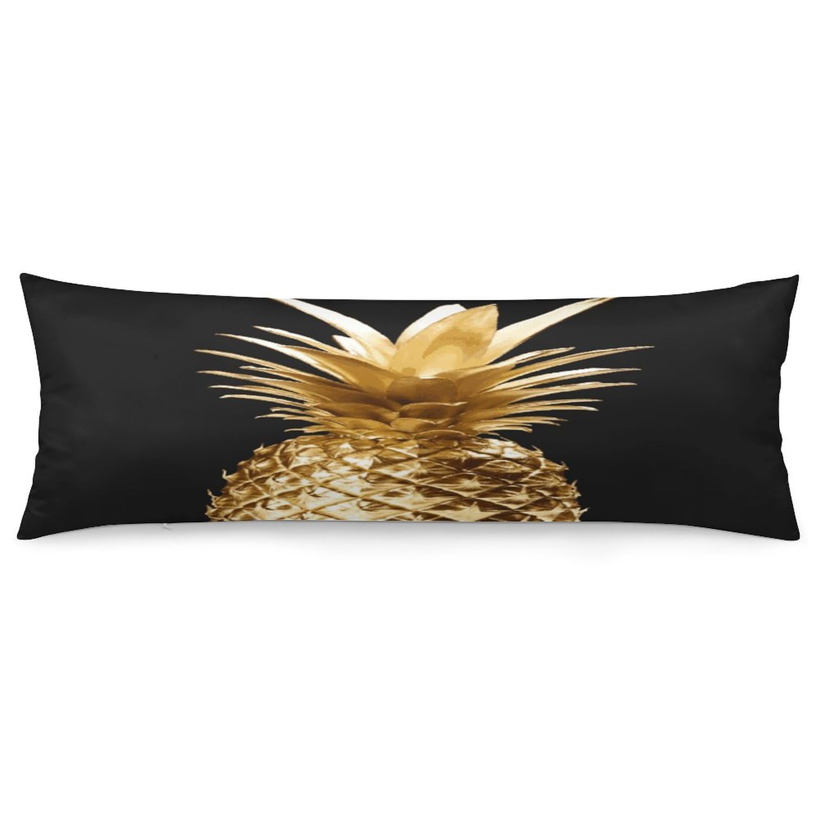 Gold Pineapple Body Pillow Cover Luxury Long Body Pillow Pillowcase with Hidden Zipper Breathable Soft Cozy Pillow Case Wrinkle Fade Resistant Pillowcase 20''×54''